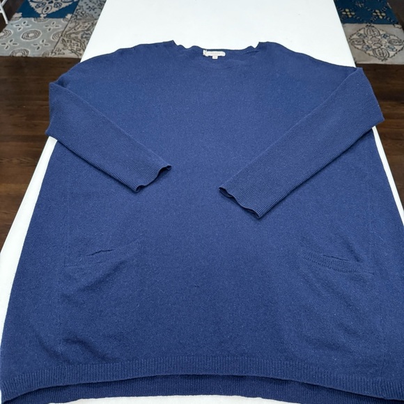 Hobbs London Women’s CASHMERE Sweater Navy Blue Pockets Sz US 8 EU 40 - Picture 8 of 11